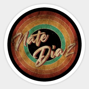 Nate Diaz -Vintage Circle Art Sticker